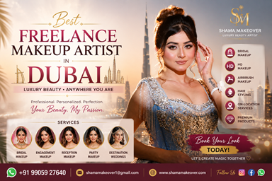 Best Freelance Makeup Artist in Dubai – Luxury Bridal & Party Makeup by Shama Makeover